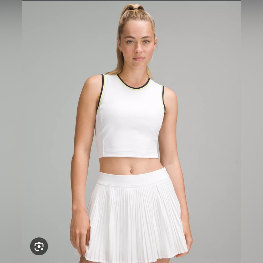 NWT- lululemon collegiate scoop neck crop tennis tank white - 10